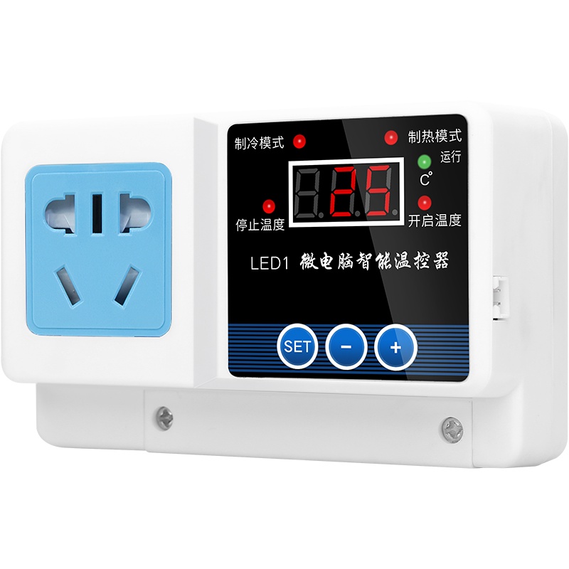 创新者方形温控数显智能温控开关可调电子温控仪孵化机锅炉温度控制器带插座 2200W-5米水温探头