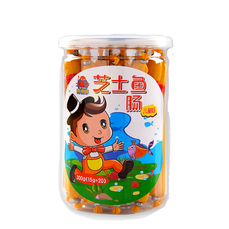 海保罗深海芝士儿童食品300g 15g*20支 桶装鱼肉肠 12个月以上孩子吃