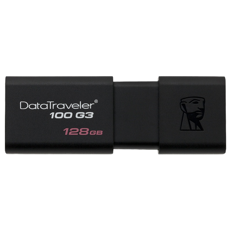 金士顿 128GB USB3.0 U盘优盘 DT100G3 黑色 单只装