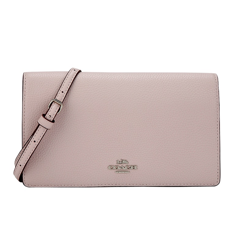 COACH 蔻驰 奢侈品 女士斜挎包专柜款粉色皮革手拿单肩斜挎两用包 87401 SVNBA