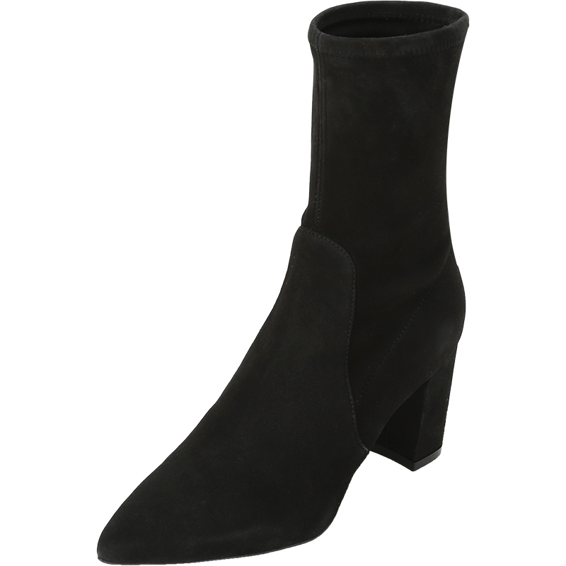 STUART WEITZMAN 斯图尔特·韦茨曼 女士 绒面革尖头高跟鞋短靴 LANDRY 75
