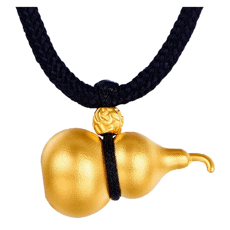 ZHAO LIANG 兆亮珠宝 黄金吊坠女金吊坠古法黄金足金999纯金项链挂坠葫芦福禄