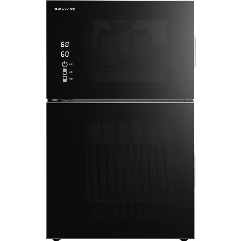 万宝(Wanbao) 立式消毒柜 家用碗柜高温光波不锈钢大容量餐具臭氧杀菌保洁触摸钢化玻 双门立式[3层架]