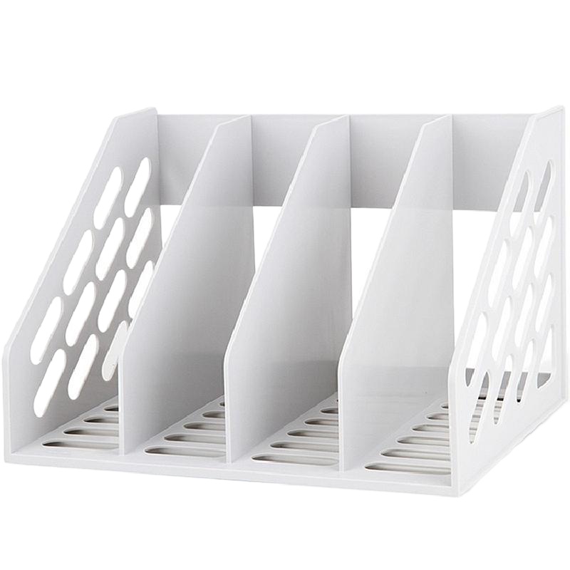 得力9840文件框(蓝色)办公用品 文件框 多层加厚文件夹 多联文件座 简易桌上资料筐 文件收纳置物 书架