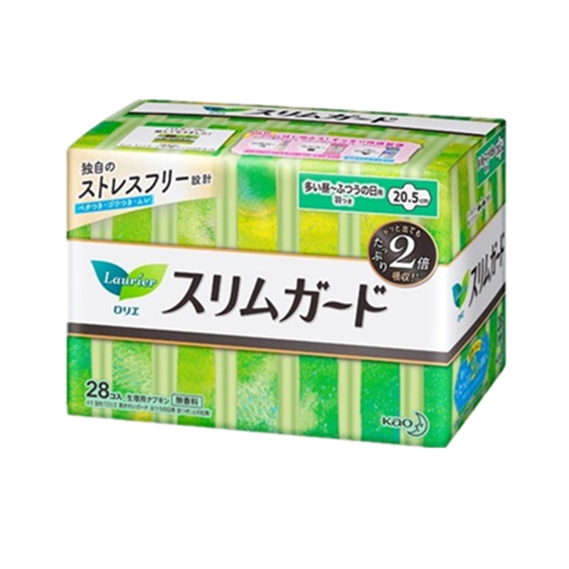 [瞬吸特薄]花王(乐而雅)S系列 零触感瞬吸特薄 绵柔透气超安心卫生巾 姨妈巾 日用205mm*28片 护翼 超薄