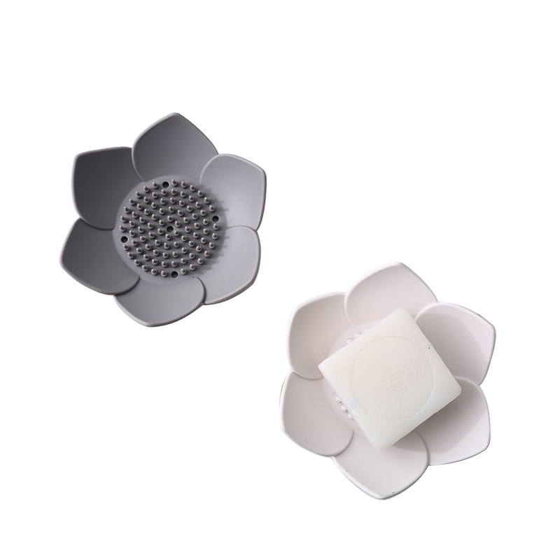硅胶肥皂盒创意家用沥水香皂盒卫生间浴室莲花肥皂架旅行肥皂托