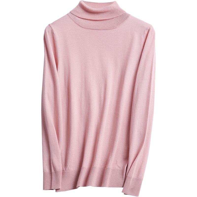 恒源祥2019秋冬季针织衫女纯色高领套头打底衫羊毛混纺毛衣