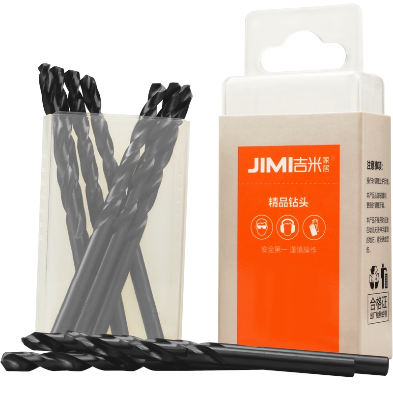 吉米家居 JM-G14305 高速钢麻花钻头手电钻冲击钻头塑料铜铝木工钻电动工具配件5mm10支装