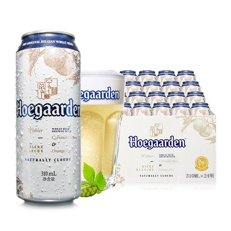福佳(Hoegaarden)啤酒精酿白啤310ml*24听装整箱装啤酒苏宁自营
