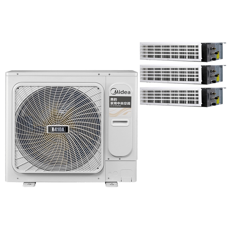 美的中央空调  玲珑三代100拖二(56.36),单风扇外机套机不含安装