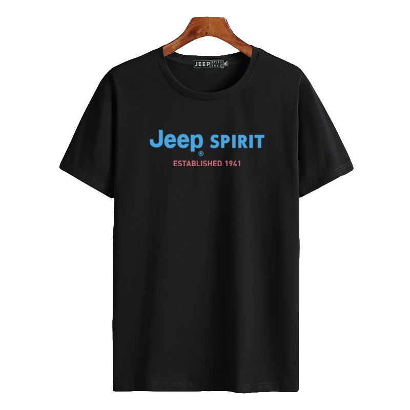 JEEP吉普圆领T恤男短袖2021新品薄款休闲体恤宽松打底衫半袖上衣