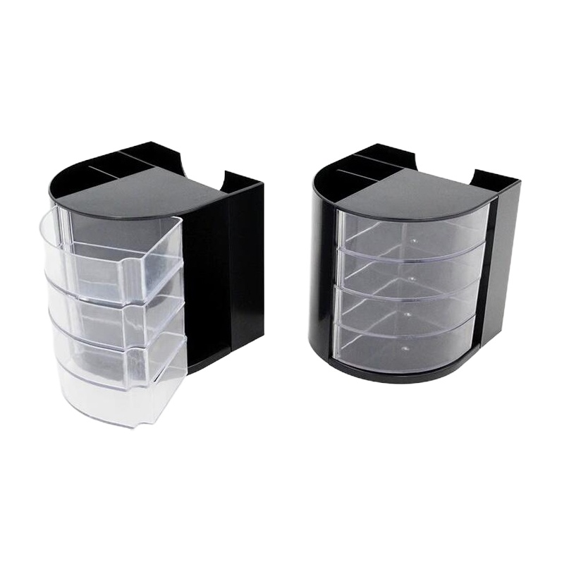 得培力(Depli) D-910 多功能简约塑料笔筒收纳笔筒黑色 三个装