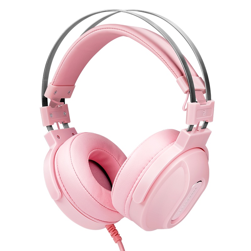 雷神(THUNDEROBOT) 沙漠风暴H71游戏耳机主动降噪电竞耳机头戴式游戏耳机吃鸡利器 粉色