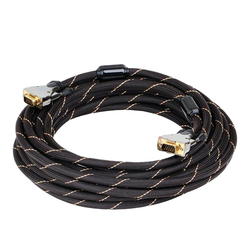 秋叶原(CHOSEAL) HS0005 秋叶原VGA(3+6)带屏蔽网带磁环5米线