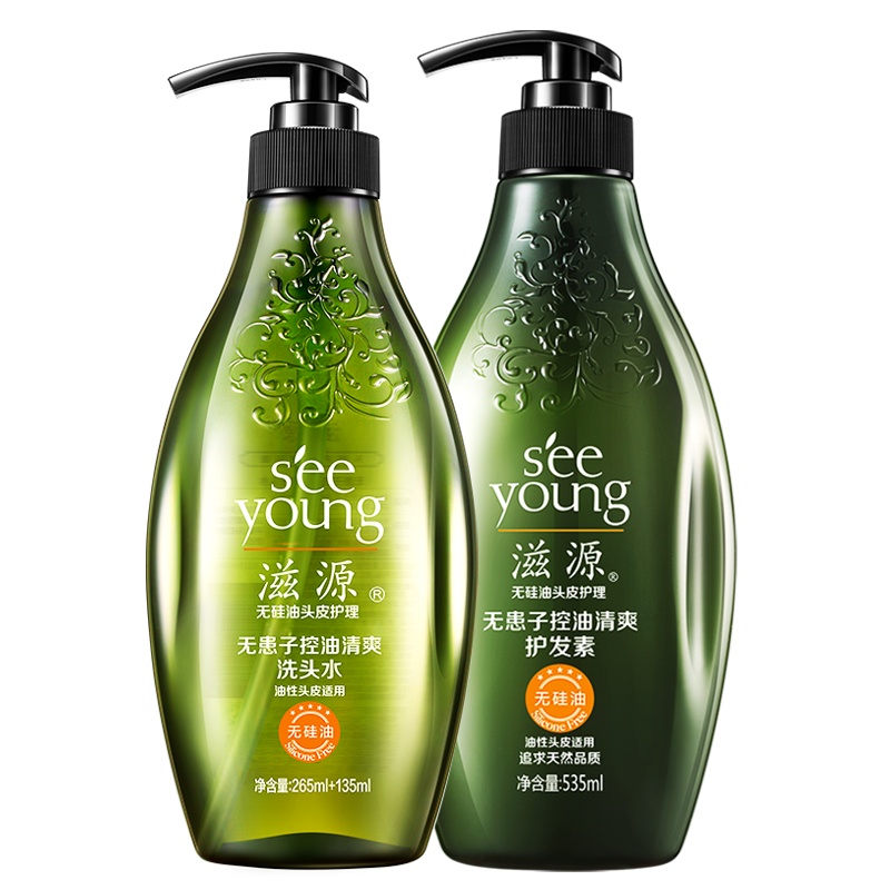 滋源(seeyoung)无患子控油洗发水400ml+护发素535ml