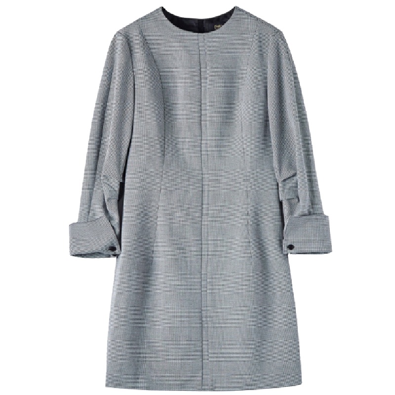 格子连衣裙女士秋季新款韩版修身一步裙百搭直筒裙短款裙子潮30084220