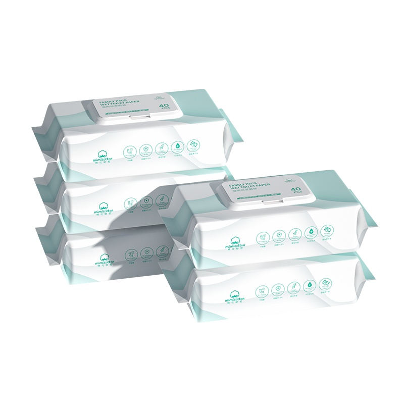 棉花秘密庭实惠装清洁私处抑菌便携宝宝湿巾厕纸 40抽*5包