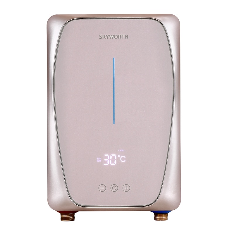 创维(Skyworth)即热式电热水器小型家用卫生间即开即用速热非储水6000W触控热水器D805玫瑰金(预约安装)