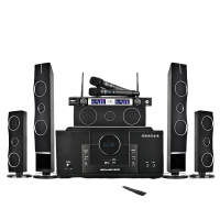 现代 HYUNDAI 家庭影院音响组合KTV套装 模拟5.1音响设备客厅电视家用壁挂落地音箱H-3家影+麦克风VT09