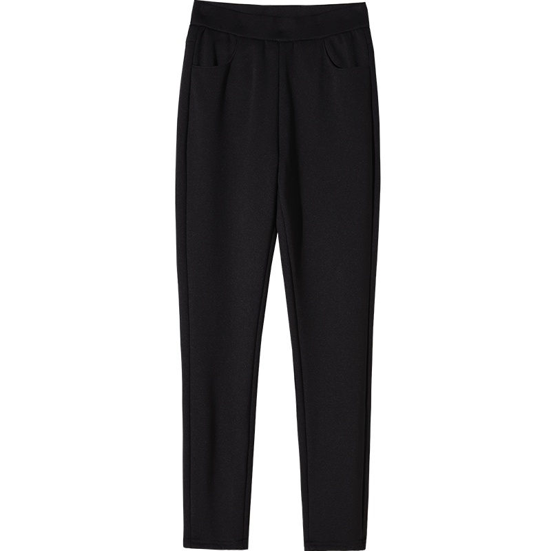 娅丽达女裤打底裤女外穿显瘦高腰2019秋冬新款加绒弹力显瘦小脚裤I4706