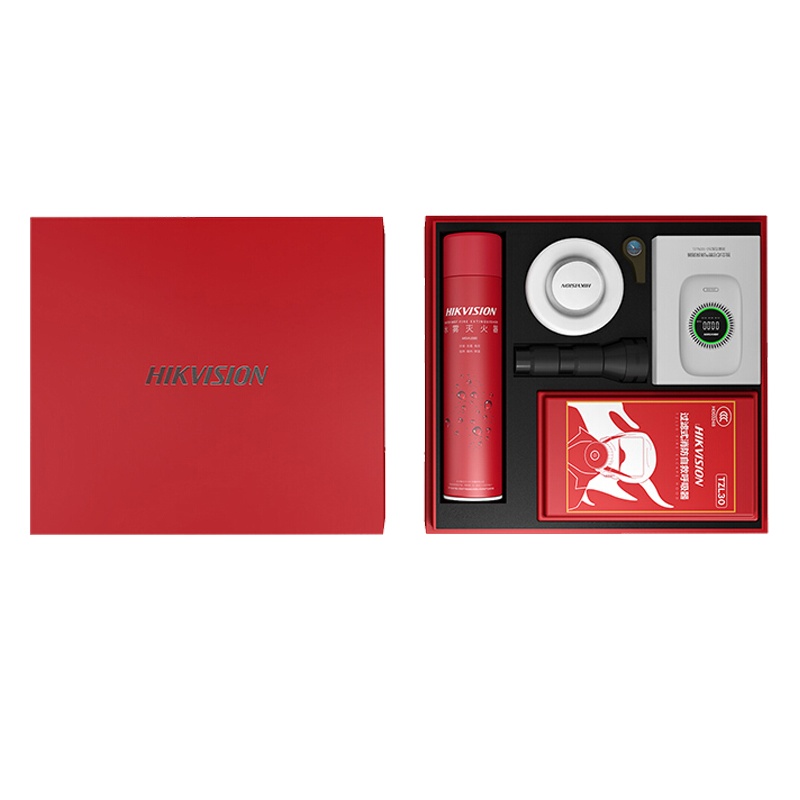 海康威视 消防安全礼盒 可燃报警器 灭火器 反光背心 灭火毯 呼吸器 强光手电 求生口哨 消防套装NP-ET100