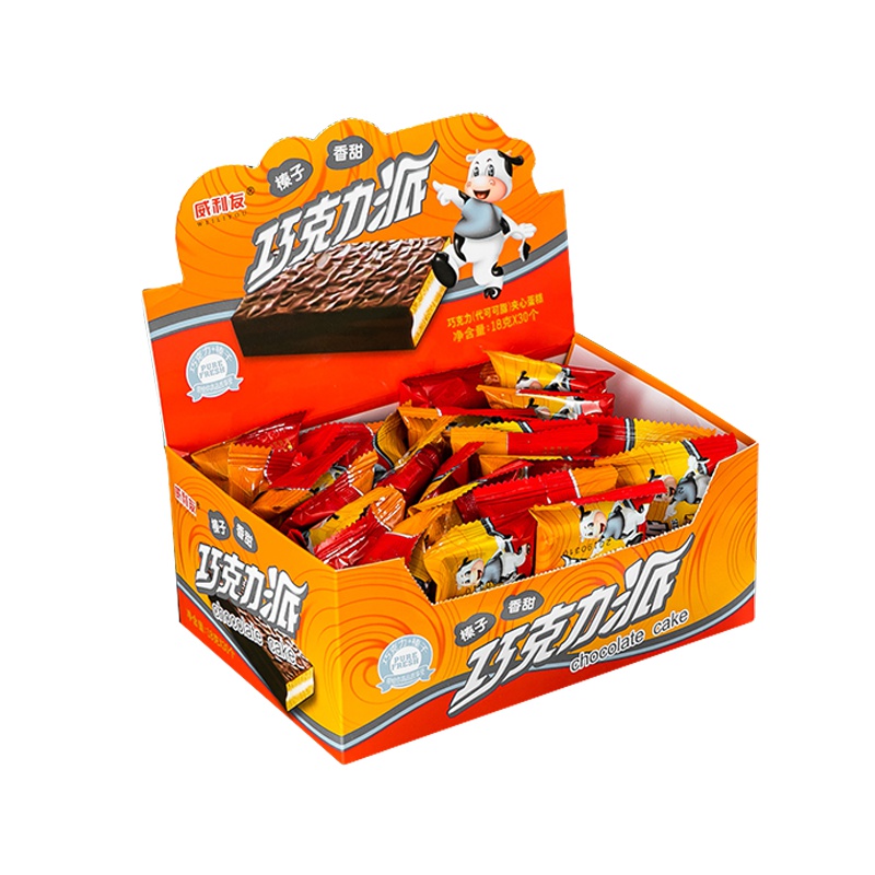 威利友西式巧克力派30个540g糕点夹心蛋糕早餐小面包零食批