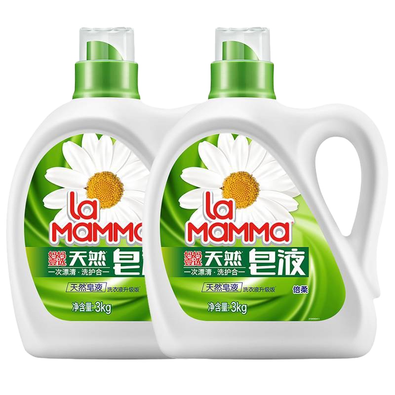 妈妈壹选天然倍柔皂液洗衣液3kg手洗机洗(XF)