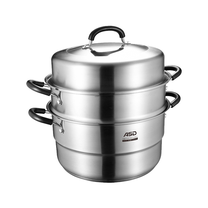 爱仕达(ASD)蒸锅 26CM 可视不锈钢蒸锅 多用双层蒸锅锅具 带蒸笼蒸屉 JX1526K