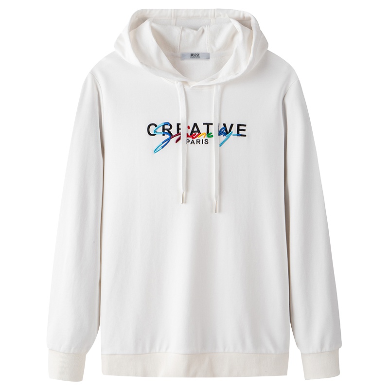 雪中飞2019秋季新款男装棉运动休闲套头连帽黑白色薄时尚百搭卫衣