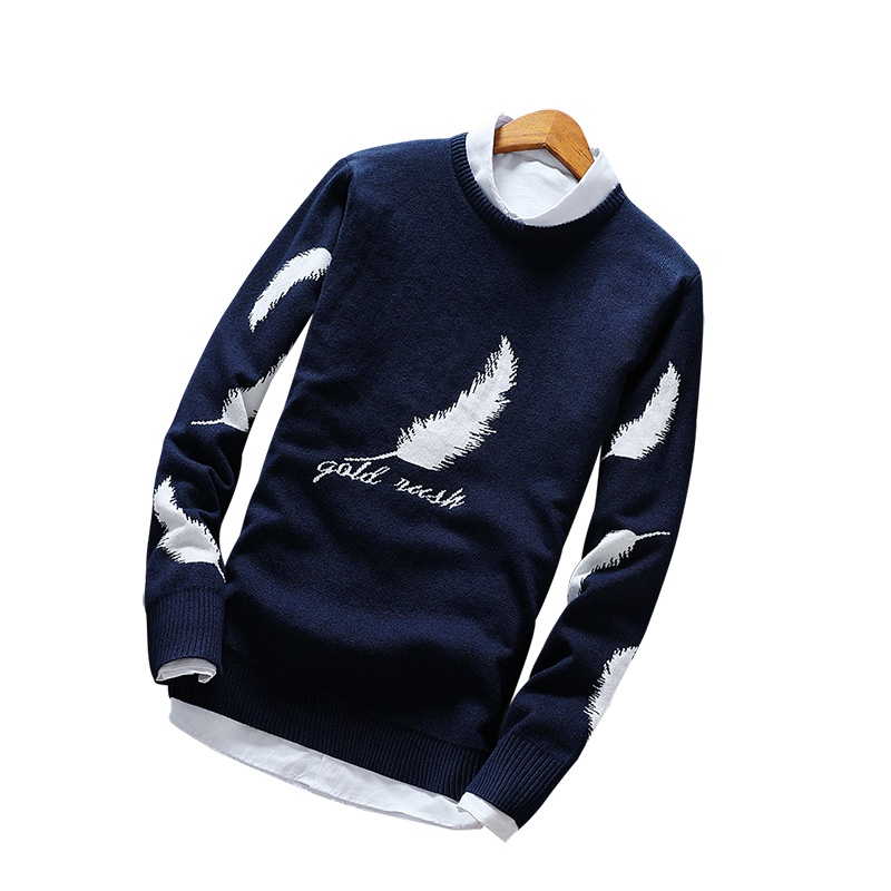 三弦(LA CORDE)2019新款春秋季新款保暖男士毛衣韩版潮流修身针织衫时尚打底衫男LA-TCM3038