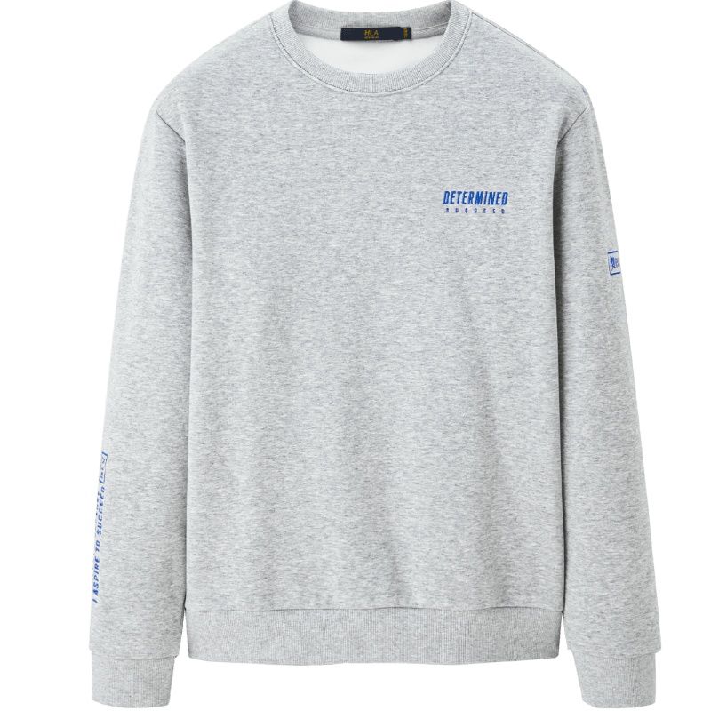 HLA海澜之家经典圆领卫衣2019冬季舒适保暖套头衫男 HNZWJ4R113A