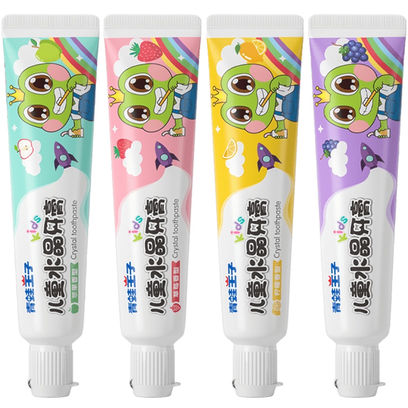 青蛙王子儿童水晶牙膏(草莓+苹果)两种口味 4支装 50g*4+送牙刷