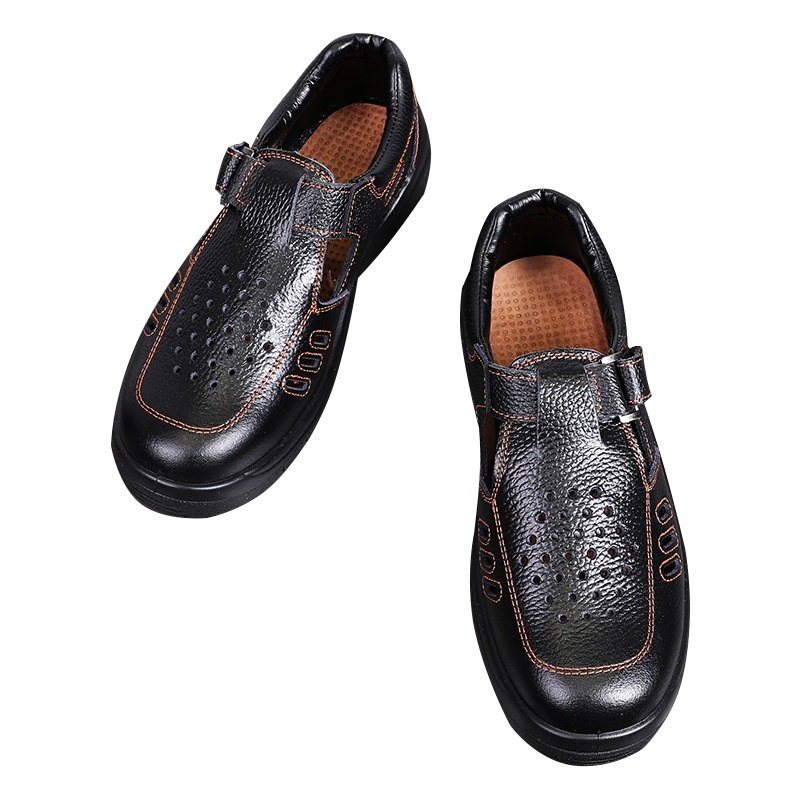 誉丰 YF-7223 真皮透气劳保凉鞋防砸安全鞋