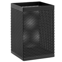 得力（deli） 908 金属网纹方形笔筒 黑色