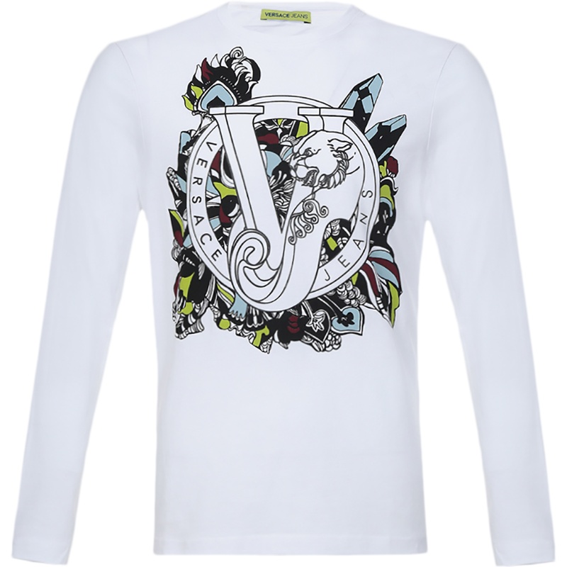 Versace Jeans 范思哲 男士 棉质圆领长袖T恤 B3GPA768 36598