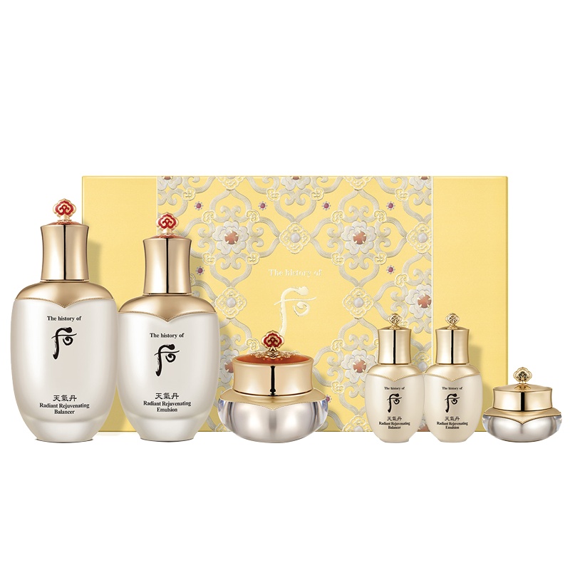 韩国Whoo后套装盒套装天气丹套装盒护肤化妆品保湿面部护肤套装礼盒 天气丹华泫六件套盒(提亮抗皱)