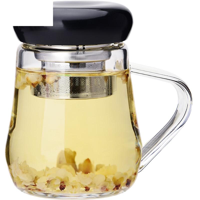 带把玻璃杯女士泡茶杯办公室玻璃水杯子花茶杯过滤创意韩版随手杯 封后 320ml蓝色(泉雅)