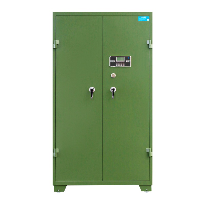 尔迈 钢制枪柜加厚管制器械保管柜密码锁枪弹存放柜双锁机械锁带滚轮 军绿款 24支长短枪 1.8米