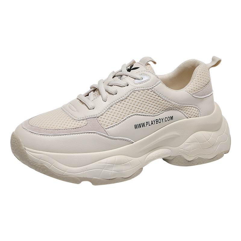 花花公子老爹鞋女夏季透气网红2019新款小白鞋超火白色ins潮运动女鞋