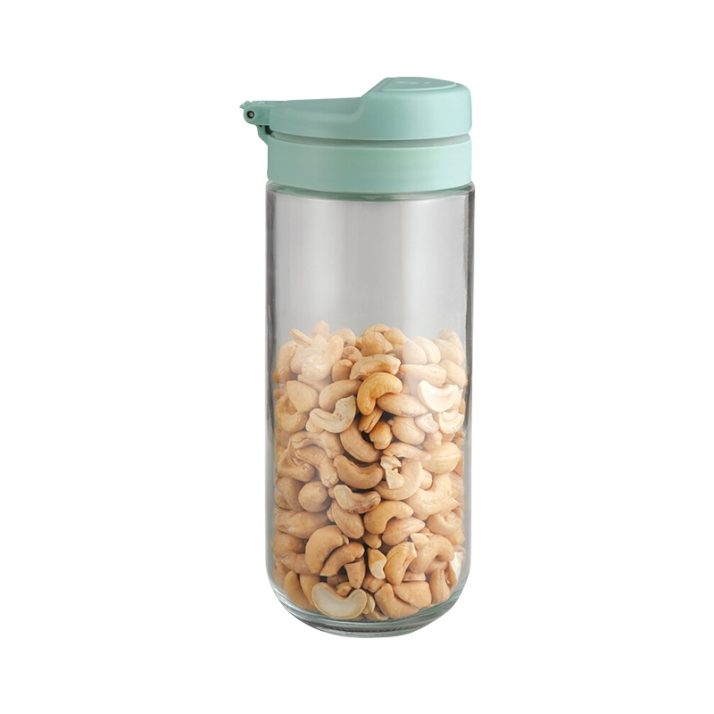 乐扣乐扣LOCK&LOCK 玻璃密封储物罐 按压式厨房冰箱储物收纳容器 五谷杂粮零食储物瓶 1L LLG806MIT