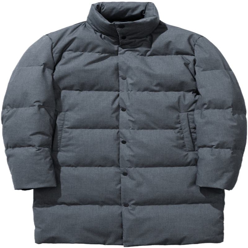 千纸鹤中长款男士羽绒服2019冬季新款时尚立领纯色保暖外套60236