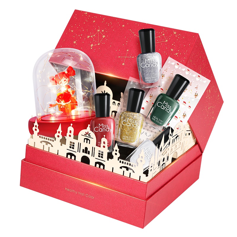 Miss Candy健康甲油 无味持久可撕指甲油 套装新年好运套装礼盒美甲套装美甲贴花 天使颂歌 SN082