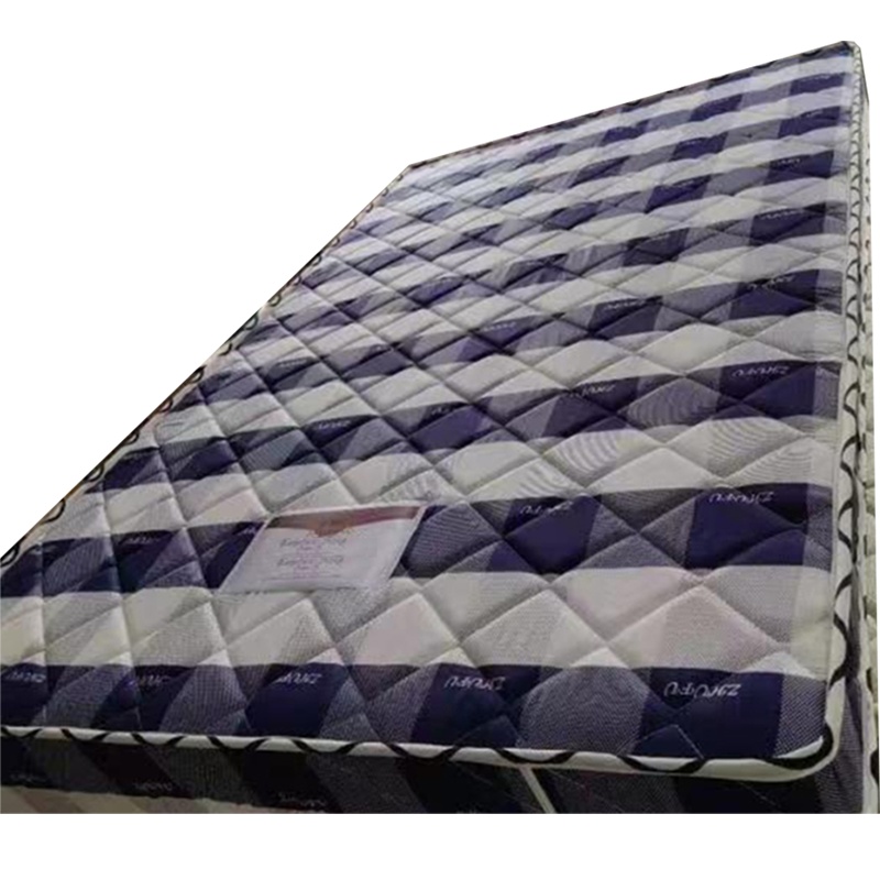 单人床蓝白格棕垫 120*200cm