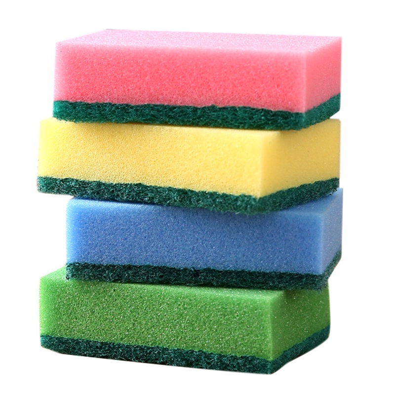 科林清[16片彩色海绵百洁布]去油污洗碗巾刷锅刷碗布白洁布奇妙洁净海绵擦地板浴室清洁钢丝球墩布抹布洗洁精 科林清