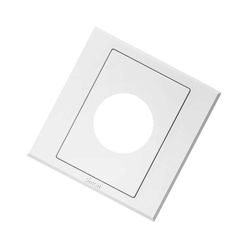 simon 西蒙 开关插座空白面板 E3系列雅白色 穿孔墙壁进出线面板 穿线出线盖板