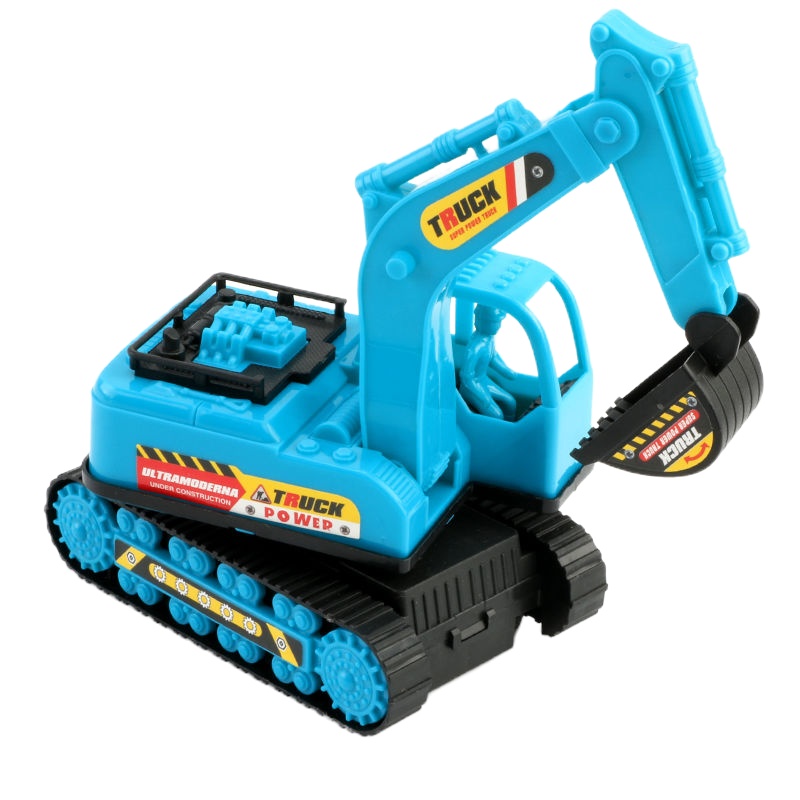 超大号挖掘机玩具车惯性工程车套装翻斗搅拌机卡车男孩汽车模型 中号惯性挖掘机（蓝)亏本不带赠品
