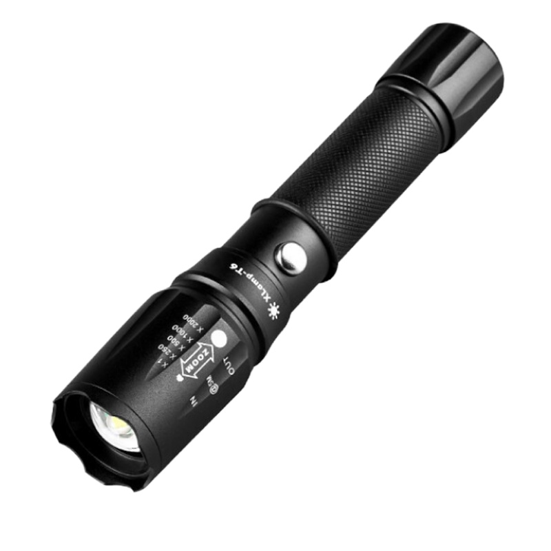 强光远射手电筒可充电式多功能迷你变焦家用防水USB直充袖珍照明灯 LED户外亮便携巡逻 T6灯芯10瓦USB直充一电一充