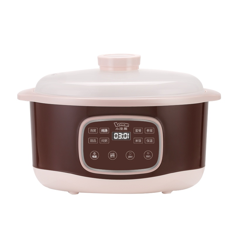小浣熊ZSD3紫砂款一锅四胆2L多功能电炖盅家用全自动煲粥煲汤神器燕窝炖盅