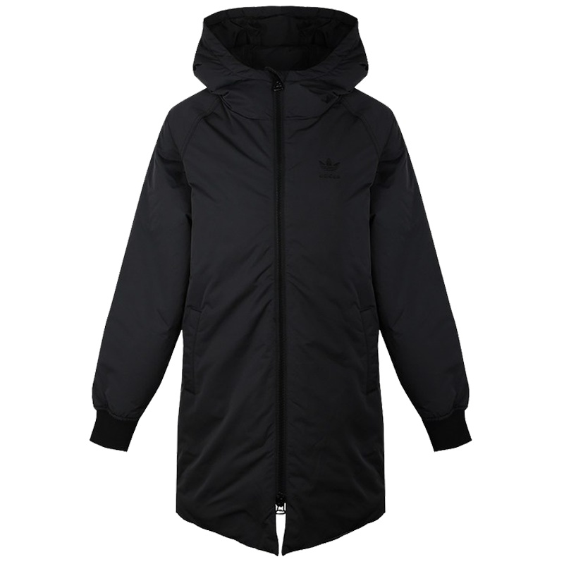 阿迪达斯(adidas)三叶草外套女装大衣休闲长款运动羽绒服 DH4573