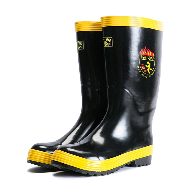 97款消防鞋消防靴消防战斗胶鞋训练钢板鞋底防刺穿防护靴97式车用维修/应急工具